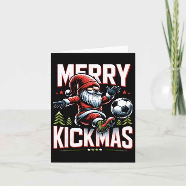 Carte Gnome de foot Joyeux Kick Noël  (Devant)