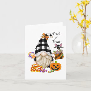 Carte Gnome de Halloween 'Trick or Treat' en papier
