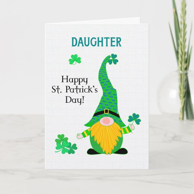 Carte Gnome de la fille St Patrick's Fun Leprechau (Devant)