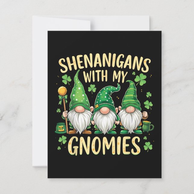 Carte Gnome de la Saint-Patrick Chanceux Trèfle  (Devant)