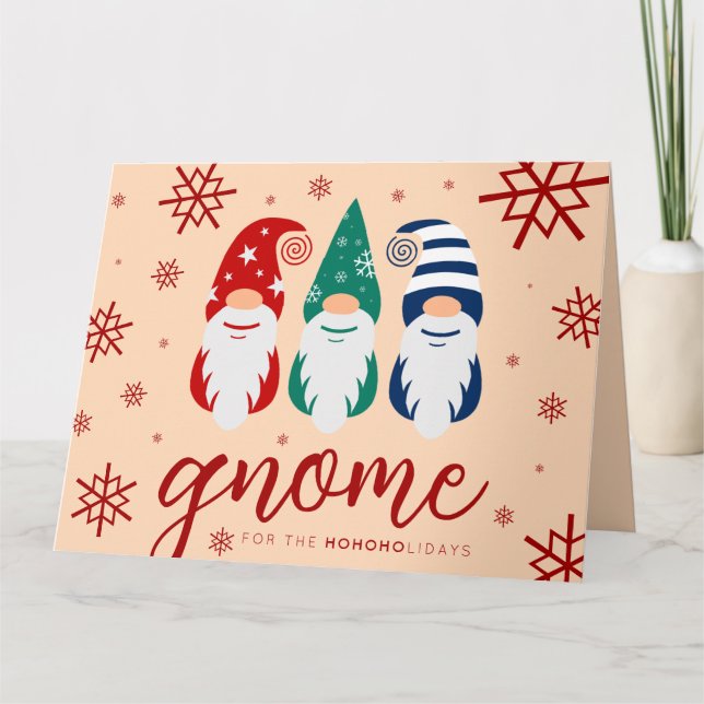 Carte Gnome de Noël Hygge pour les fêtes de neige (Devant)