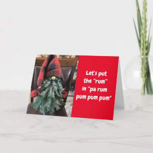 CARTE GNOME DIT **HUMOUR DE RUM** À NOËL