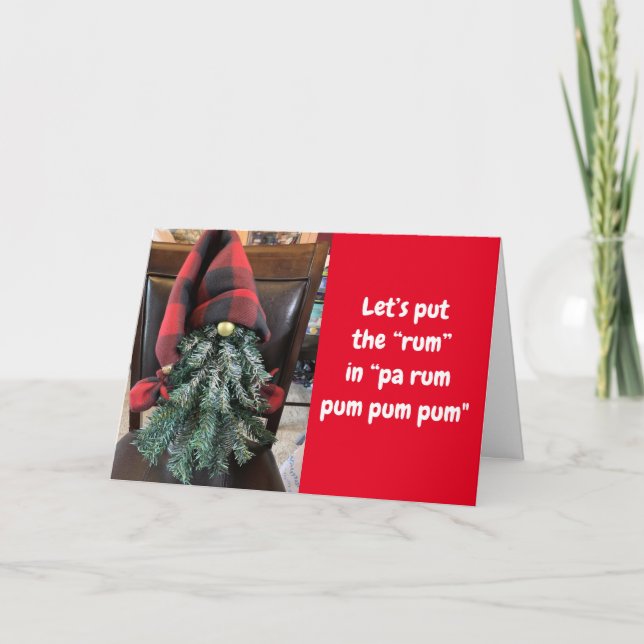 CARTE GNOME DIT **HUMOUR DE RUM** À NOËL (Devant)