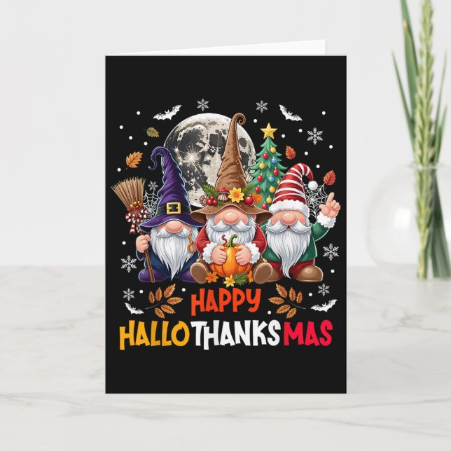 Carte Gnome Hallothanksmas Halloween Thanksgiving Christ (Devant)