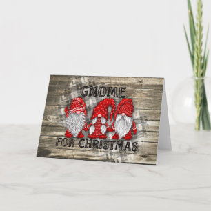 Carte Gnome Pour Noël Plaid Rustic Country Farmhouse