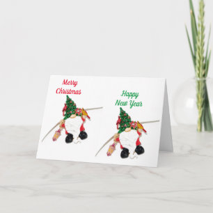CARTE GNOME SOUHAITE AUSSI POUR NOËL/NOUVELLE ANNÉE !