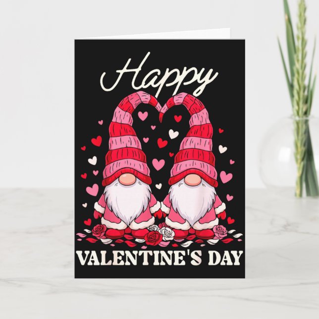 Carte Gnomes de la Saint-Valentin Heureux Cœurs Rouges M