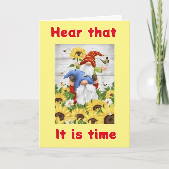 CARTE GNOMES DIT LE TEMPS DE DIRE **JOLI ANNIVERSAIRE** (Devant)