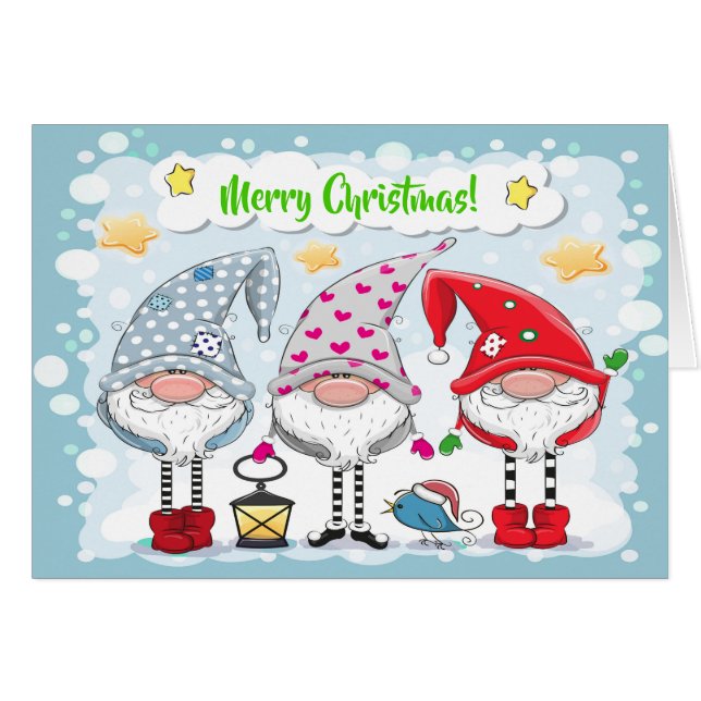 Carte Gnomes Noël / Vacances (Devant Horizontal)