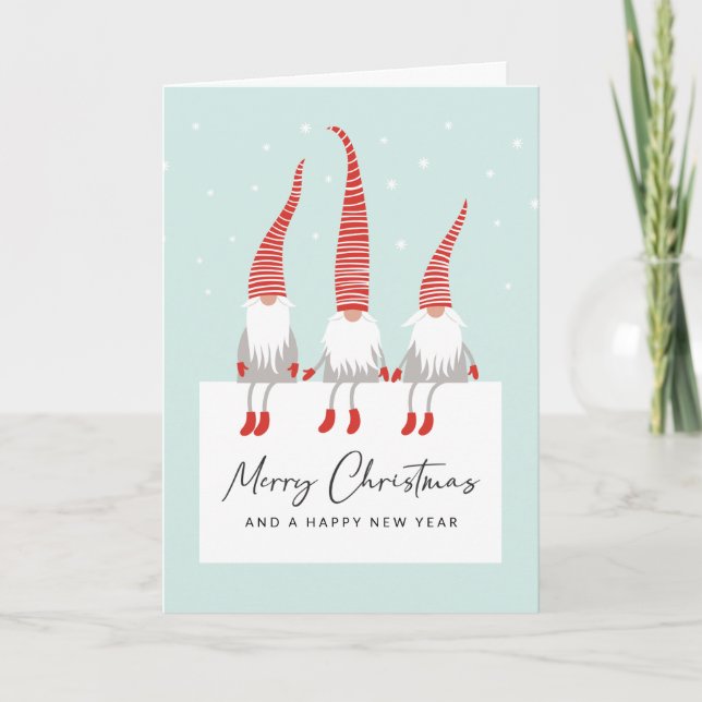 Carte Gnomes scandinaves Joyeux Noël (Devant)