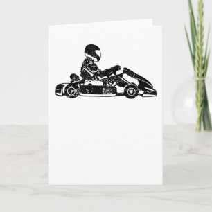 Carte Go-kart Kart Racing Driver Karting Retro Cadeau