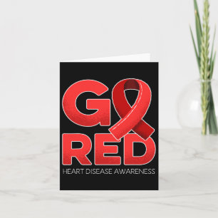 Carte Go Red Heart Disease Awareness Red Ribbon Survivor