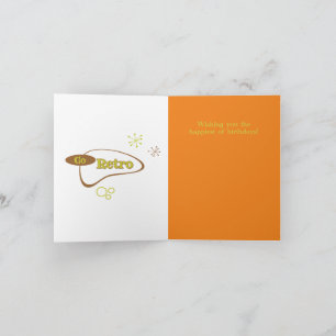 Carte Go Retro Mid-Century Moderne Texte personnalisé An