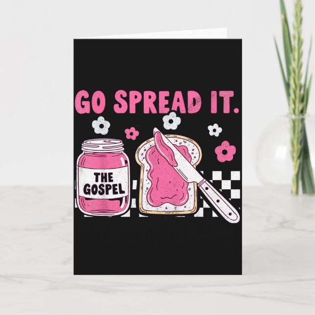 Carte Go Spread It The Gospel Retro Funny Jar Floral Chr (Devant)