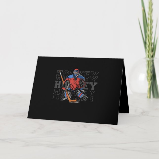 Carte Goalie De Hockey Sur Terrain Avec Slogan - Hockey  (Devant)