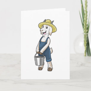 Carte Goat as Farmer with Bucket