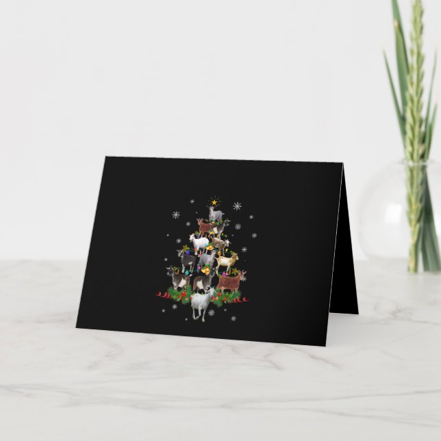 Carte Goat Christmas Tree Snow Goat Xmas (Devant)