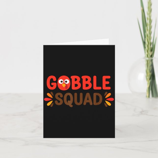 Carte Gobble Squad Thanksgiving Turkey Day Lunch Lady Ca (Devant)