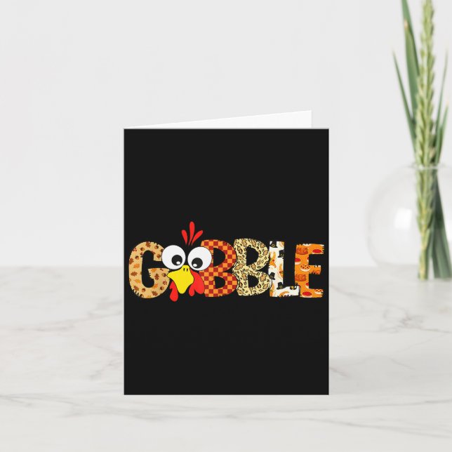 Carte Gobble Till You Wobble Cool Turkey Thanksgiving Go (Devant)