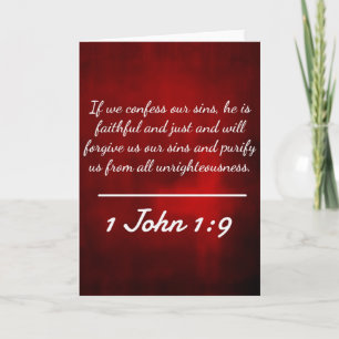 Carte God Citations : 1 Jean 1:9 — "Confession et pardon