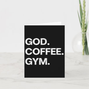 Carte God Coffee Gym Funny Christian Workout Tee Jesus M