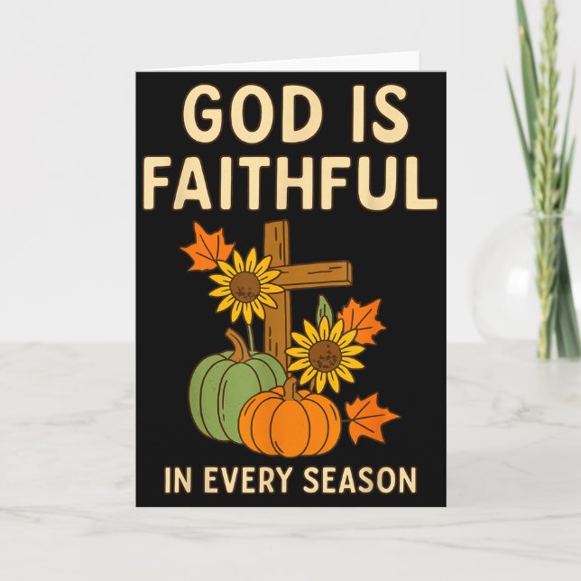 Carte God Is Faithful Fall Christian Bible Verse Pumpkin (Devant)