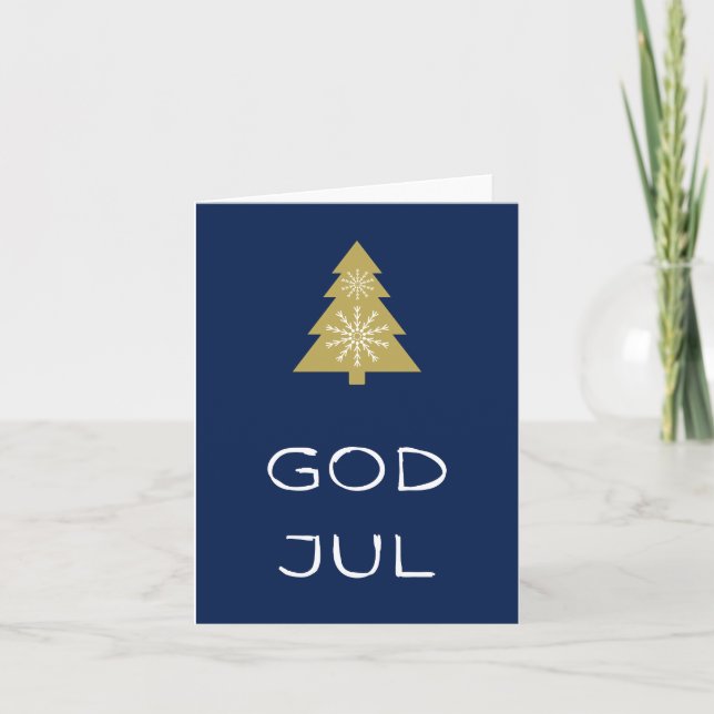 Carte God Jul, Noël norvégien (Devant)