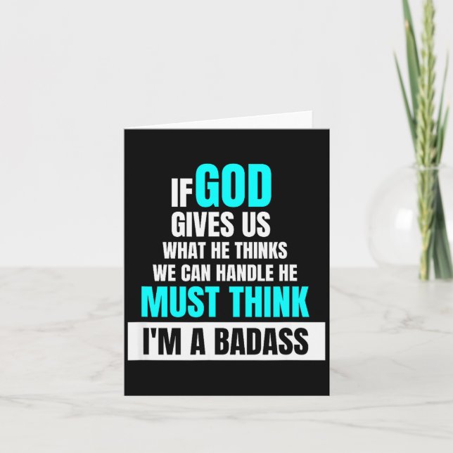 Carte God Must Think I'm A Bad - Funny Cancer Survivor J (Devant)