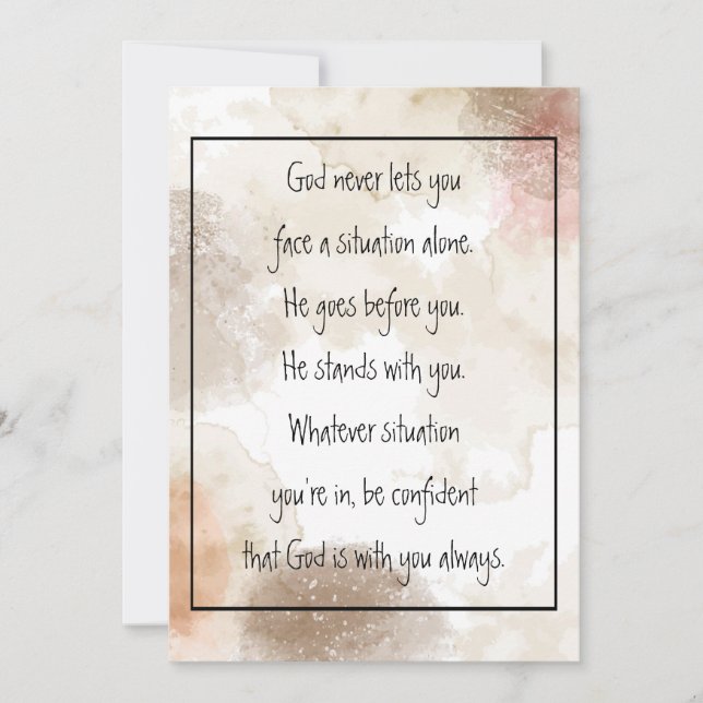 Carte God With You Always Never Alone Inspirational   (Devant)