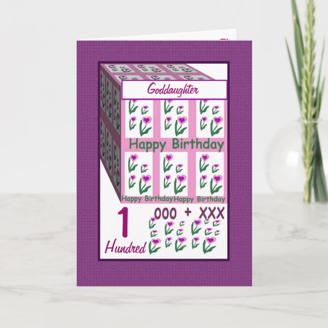 Carte GODDAUGHTER - Joyeux 1er anniversaire (Devant)