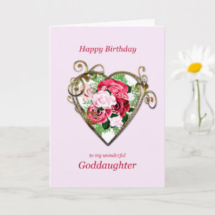 Carte Godgirl Anniversaire Antique Peint Rose