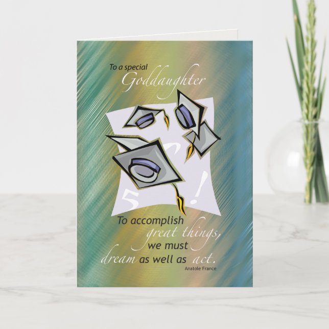 Carte Godgirl Casquettes de diplôme en Air, Félicitation (Devant)
