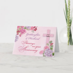 Carte Godgirl & Mari Anniversaire Religieux Anneaux