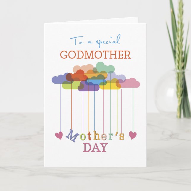 Carte Godmère, mignonne fête des mères Arc-en-ciel Nuage (Devant)