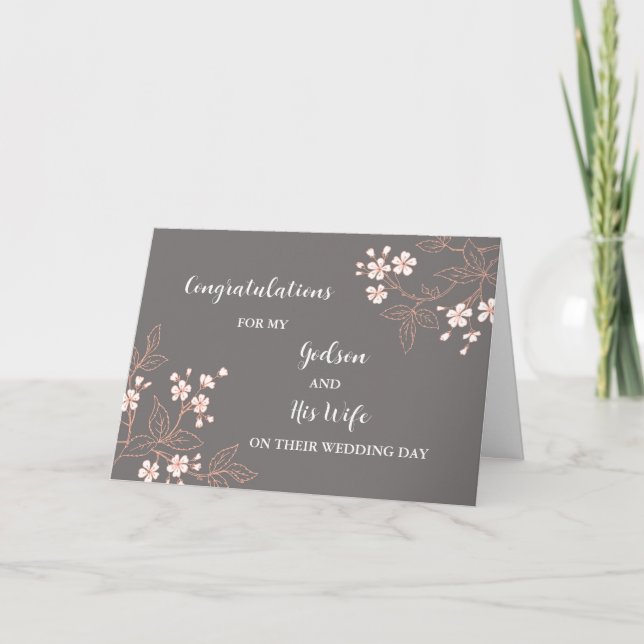 Carte Godson et sa femme Félicitations pour le jour du m (Devant)