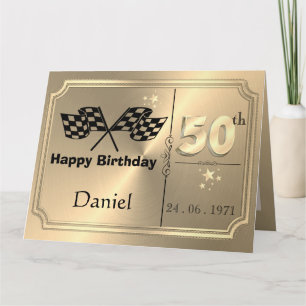 Carte Gold 50e Anniversaire Personnalisée Pour Frè