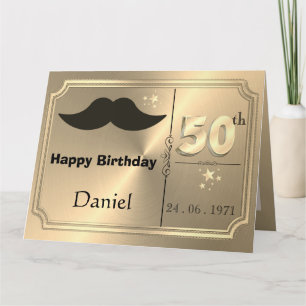 Carte Gold 50e Anniversaire Personnalisée Pour Un
