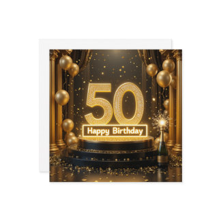 Carte Gold 50th Birthday