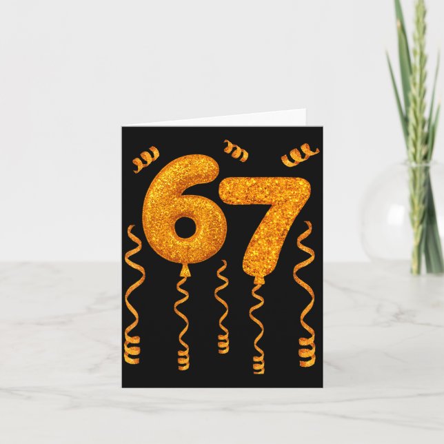 Carte Gold 67 Party Balloons Funny 67 Meme Christmas 67  (Devant)