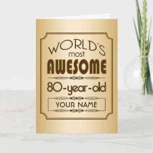 Carte Gold 80th Anniversaire Célébration World Meilleur
