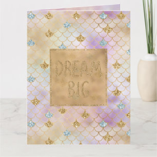 Carte Gold Aqua Glitter Dream Purple Mermaid     