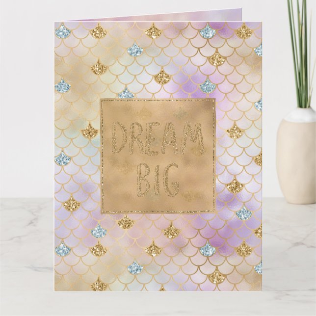 Carte Gold Aqua Parties scintillant Dream Purple Sirène (Devant)