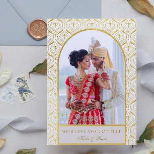 Carte Gold Art déco Mariage Merci photo