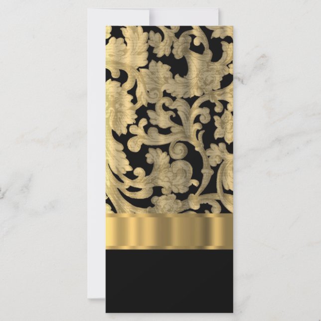 Carte Gold & Black floral damask (Devant)