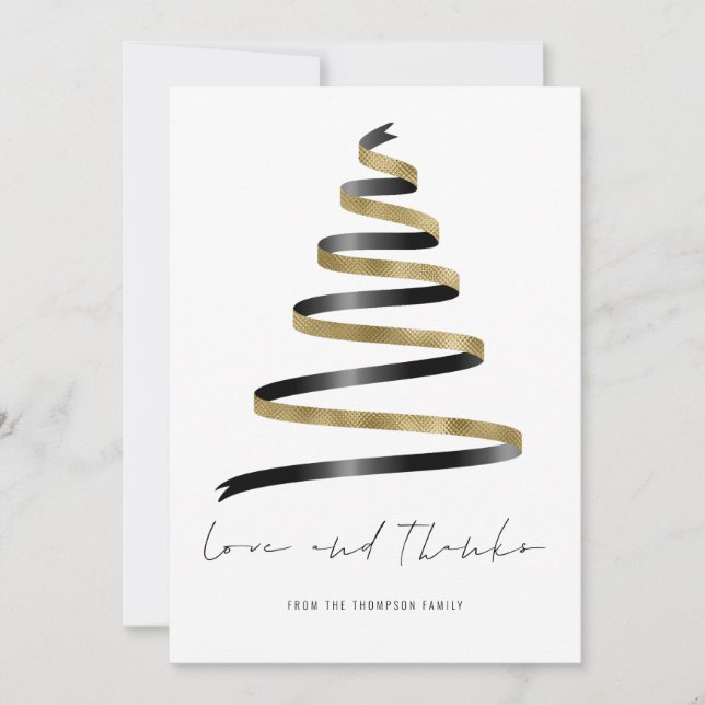 Carte Gold Black Tree 2026 Calendrier de l'amour Merci (Devant)
