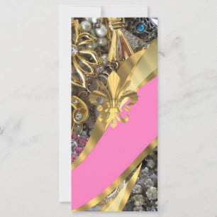 Carte Gold bling fleur de lys