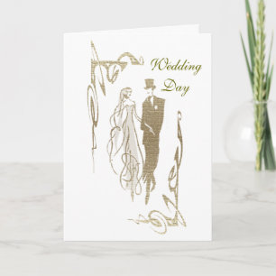 Carte Gold Bride et Groom Mariage Art
