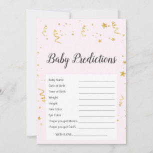 Carte Gold Celebration on Pink Baby Predictions Jeu