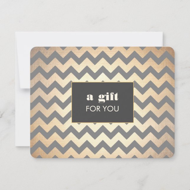 Carte Gold Chevron Motif Salon et certificat cadeau Spa (Devant)