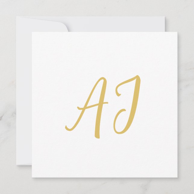 Carte Gold Color Monogram Professional Classical Initial (Devant)